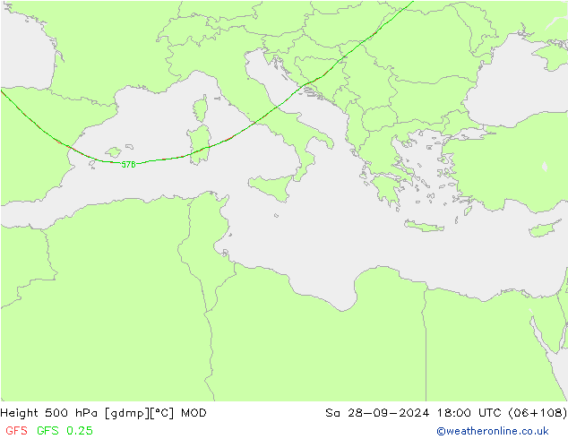 500 hPa Yüksekliği MOD Cts 28.09.2024 18 UTC