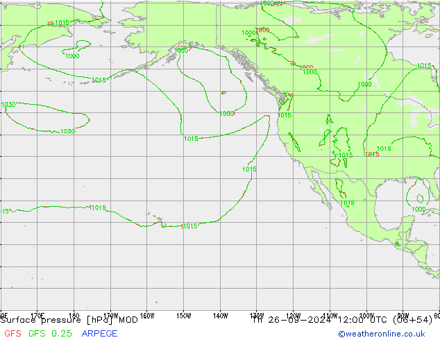 Surface pressure MOD Th 26.09.2024 12 UTC