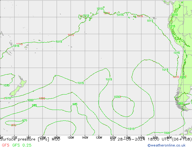 Surface pressure MOD Sa 28.09.2024 18 UTC