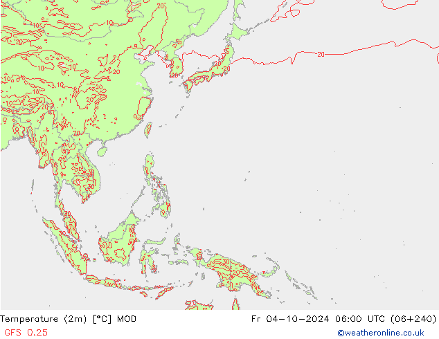 Temperature (2m) MOD Pá 04.10.2024 06 UTC