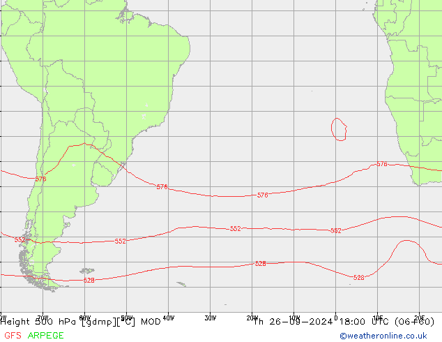 Height 500 hPa MOD Th 26.09.2024 18 UTC