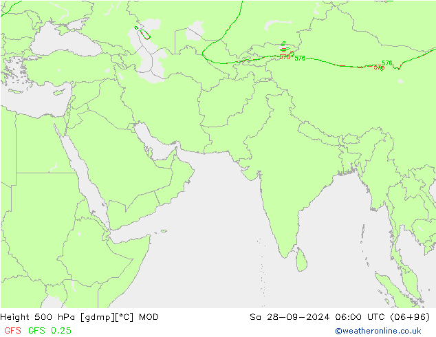 Height 500 hPa MOD Sa 28.09.2024 06 UTC