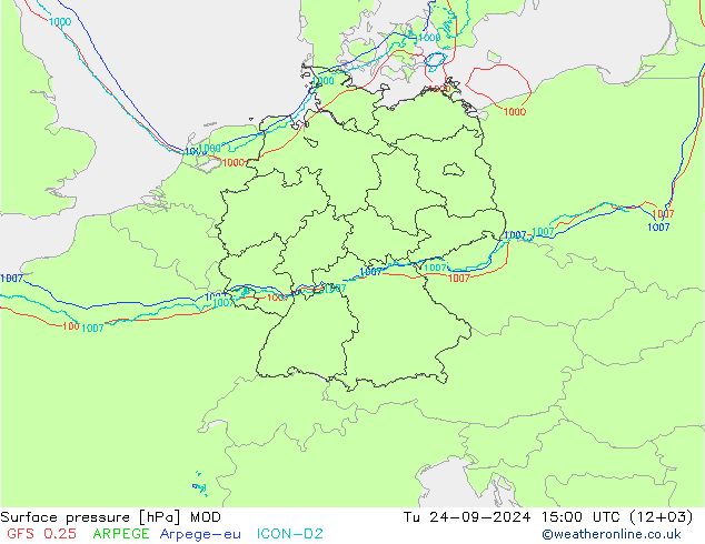 Luchtdruk (Grond) MOD di 24.09.2024 15 UTC