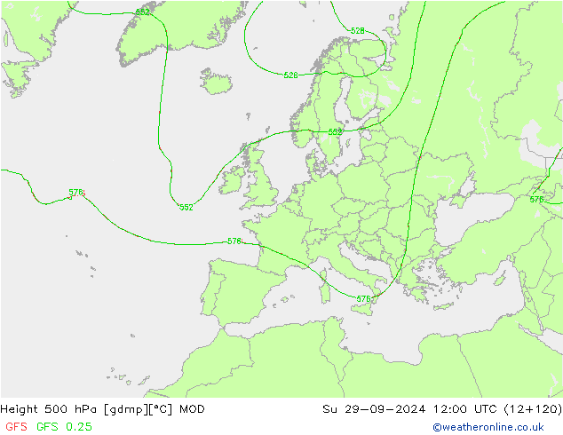 Height 500 hPa MOD So 29.09.2024 12 UTC