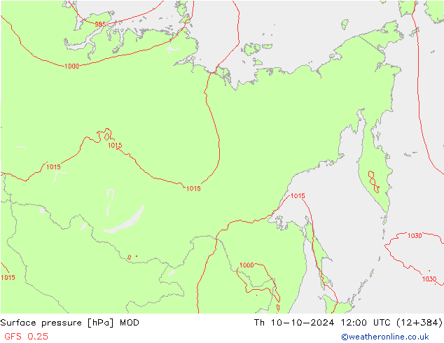 Surface pressure MOD Th 10.10.2024 12 UTC