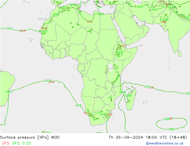 Surface pressure MOD Th 26.09.2024 18 UTC