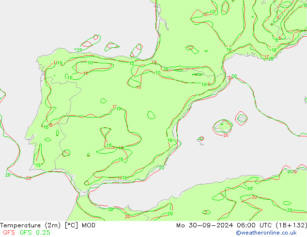 карта температуры MOD пн 30.09.2024 06 UTC