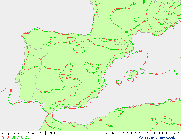 карта температуры MOD сб 05.10.2024 06 UTC