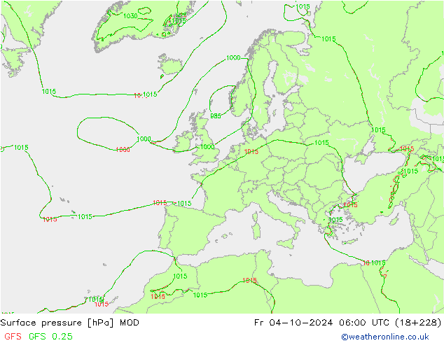 Atmosférický tlak MOD Pá 04.10.2024 06 UTC