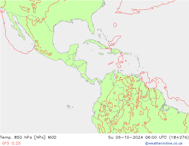 Temp. 850 hPa MOD dim 06.10.2024 06 UTC