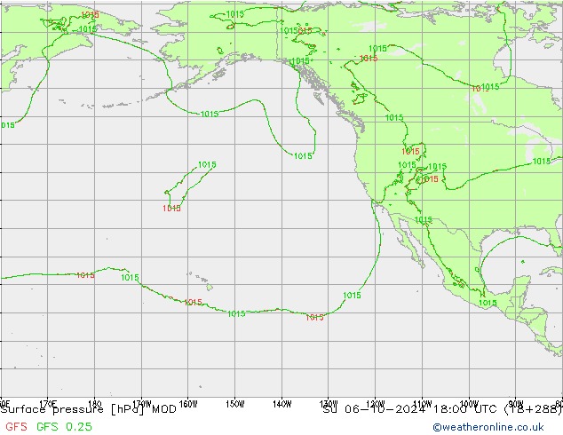 Surface pressure MOD Su 06.10.2024 18 UTC