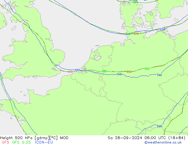 Height 500 hPa MOD so. 28.09.2024 06 UTC