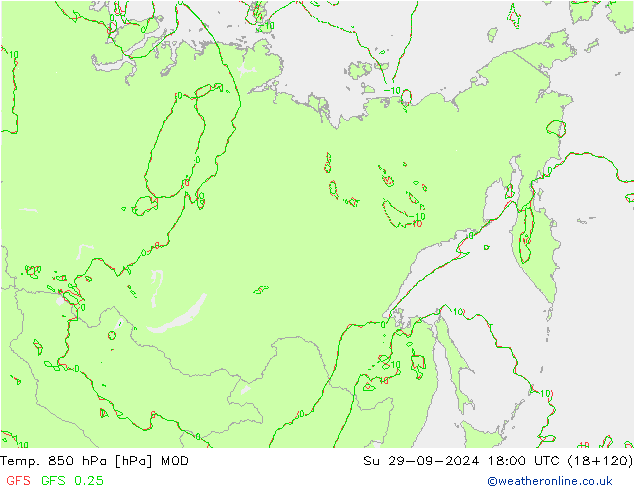 Temp. 850 hPa MOD Su 29.09.2024 18 UTC