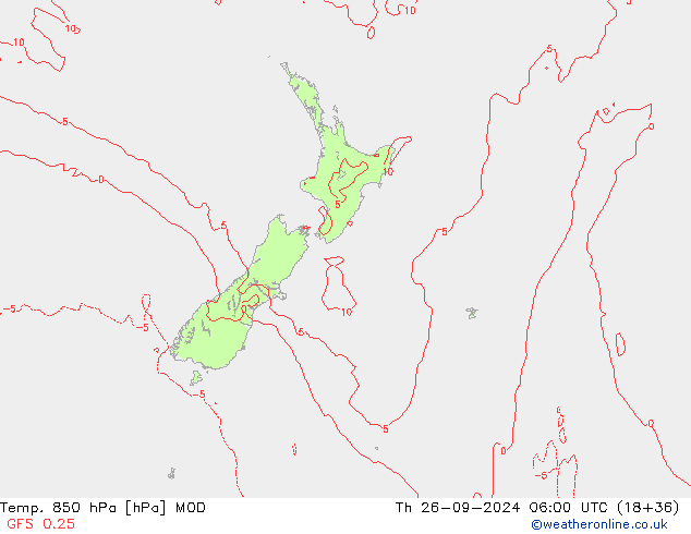 Temp. 850 hPa MOD jue 26.09.2024 06 UTC