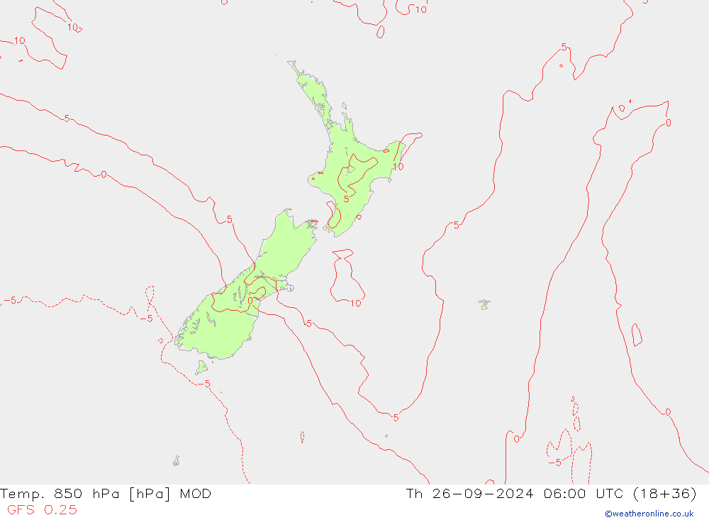 Temp. 850 hPa MOD jue 26.09.2024 06 UTC