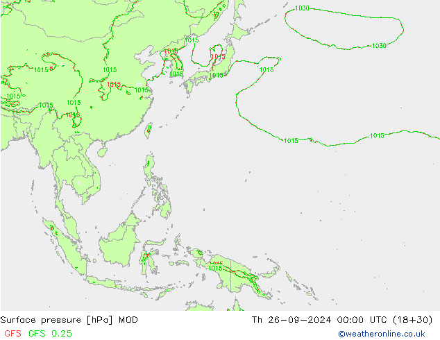 Surface pressure MOD Th 26.09.2024 00 UTC