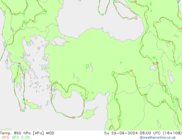 Temp. 850 hPa MOD Su 29.09.2024 06 UTC