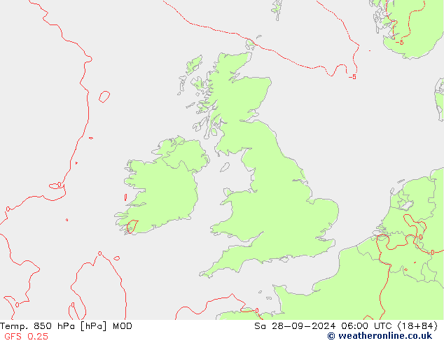 Temp. 850 hPa MOD sáb 28.09.2024 06 UTC