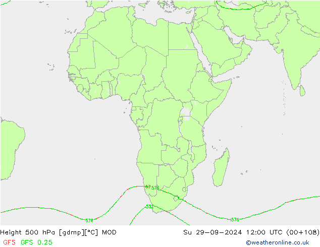 Height 500 hPa MOD Ne 29.09.2024 12 UTC