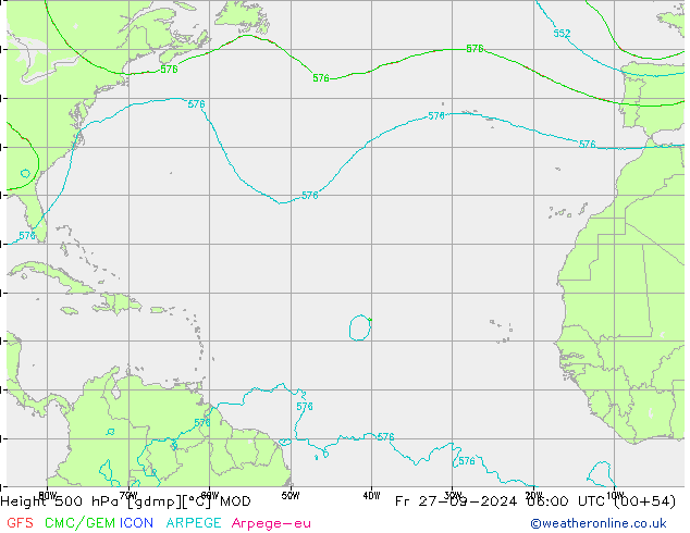 Geop. 500 hPa MOD vie 27.09.2024 06 UTC