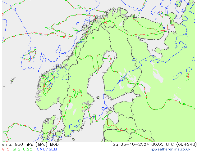 850 hPa Sıc. MOD Cts 05.10.2024 00 UTC