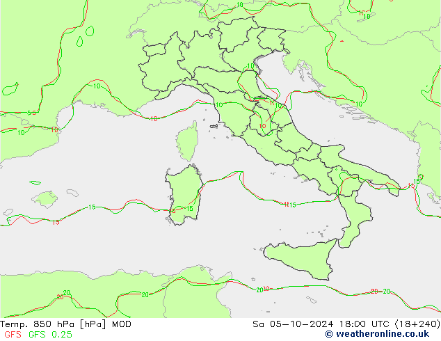 Temp. 850 hPa MOD sam 05.10.2024 18 UTC