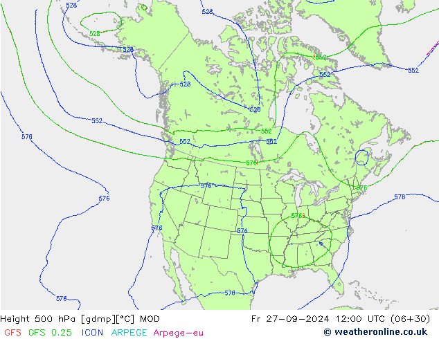 Height 500 hPa MOD Fr 27.09.2024 12 UTC