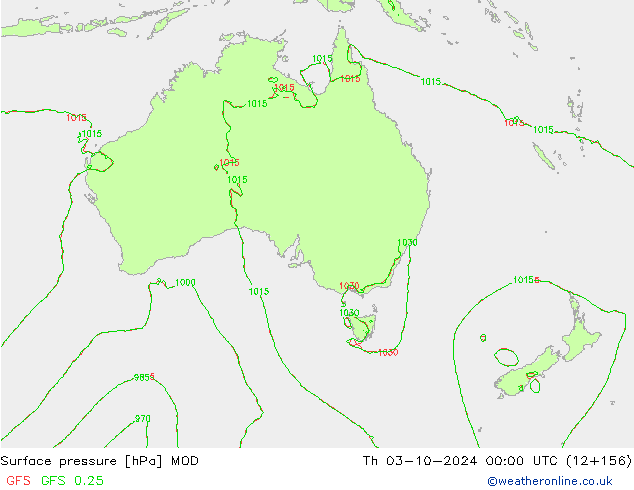 Surface pressure MOD Th 03.10.2024 00 UTC