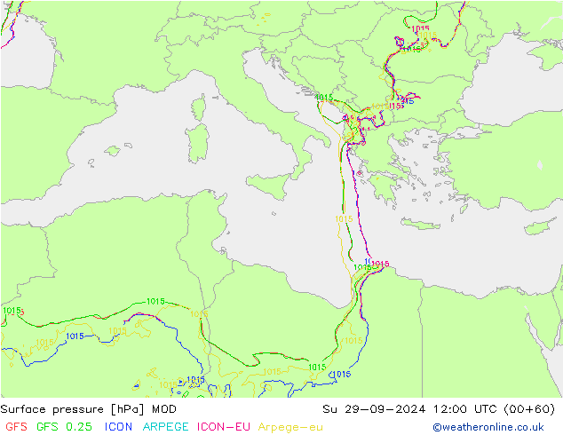 Luchtdruk (Grond) MOD zo 29.09.2024 12 UTC