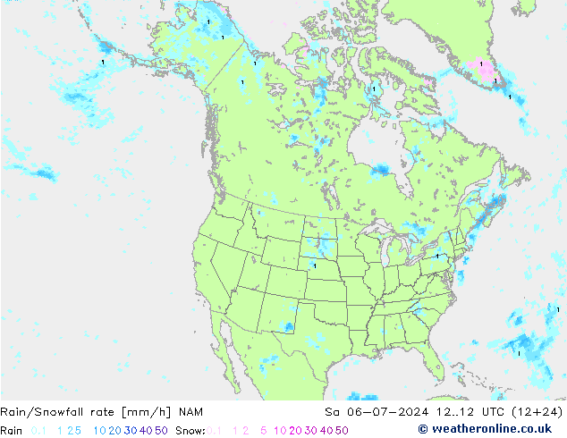 Regen/Sneeuwval NAM za 06.07.2024 12 UTC