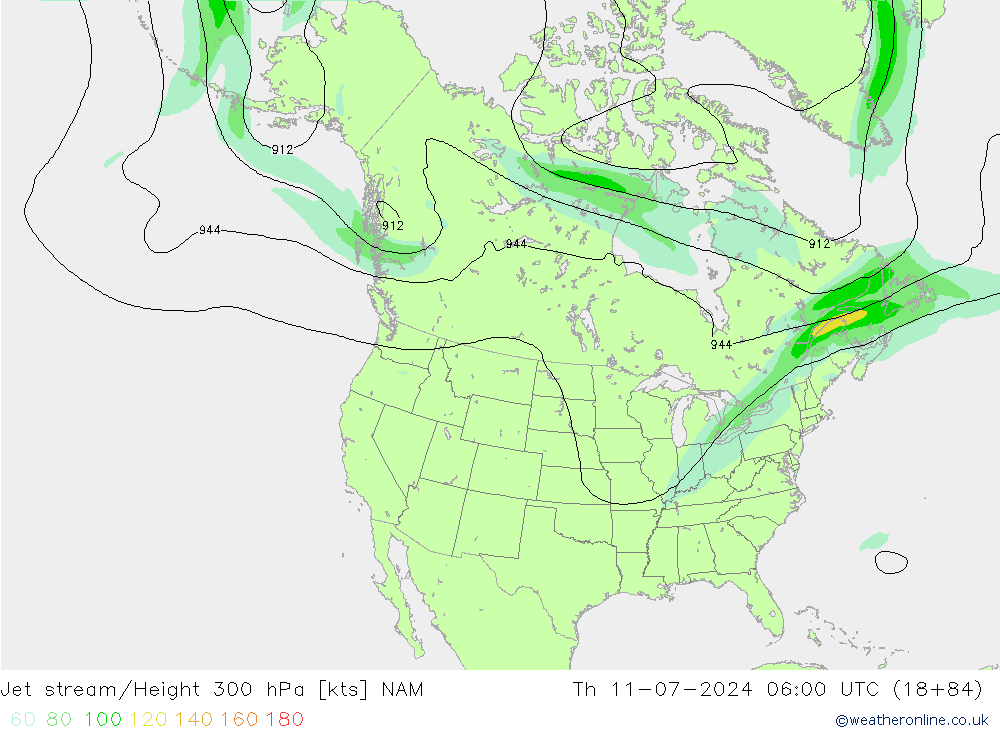 高速氣流 NAM 星期四 11.07.2024 06 UTC