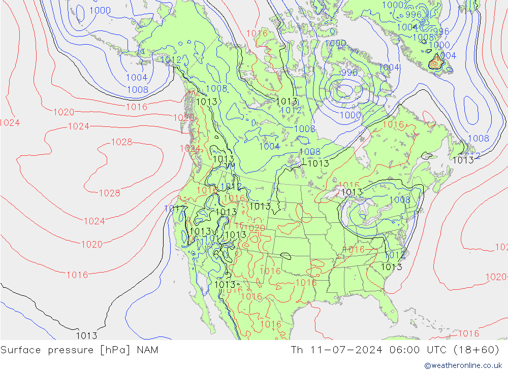 Luchtdruk (Grond) NAM do 11.07.2024 06 UTC