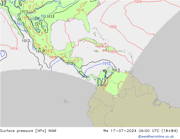 Luchtdruk (Grond) NAM wo 17.07.2024 06 UTC