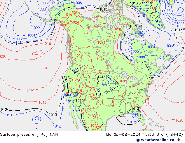 Luchtdruk (Grond) NAM ma 05.08.2024 12 UTC