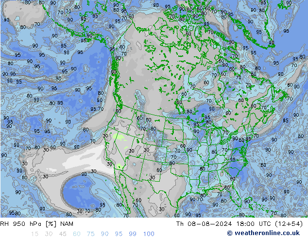 RV 950 hPa NAM do 08.08.2024 18 UTC