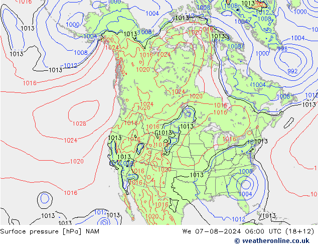 Luchtdruk (Grond) NAM wo 07.08.2024 06 UTC