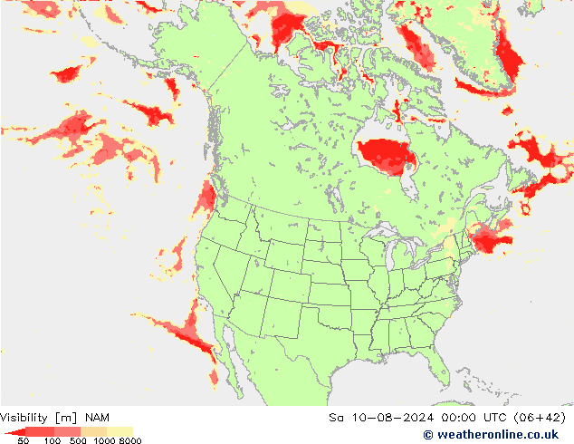 Zicht NAM za 10.08.2024 00 UTC