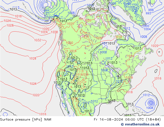 Luchtdruk (Grond) NAM vr 16.08.2024 06 UTC