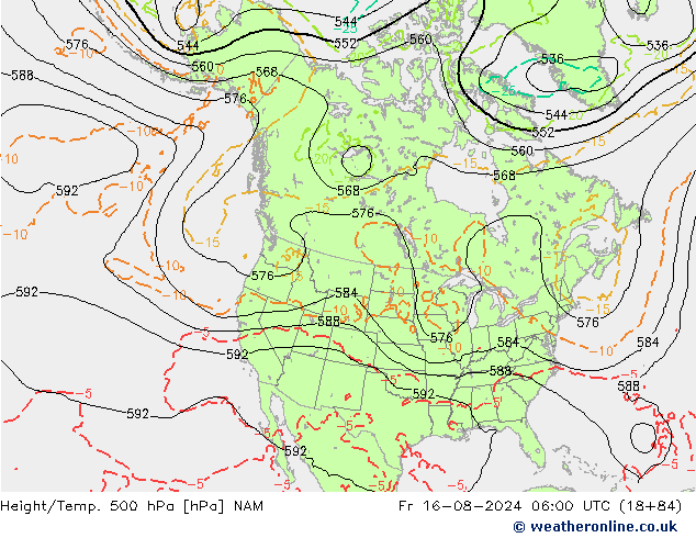 Hoogte/Temp. 500 hPa NAM vr 16.08.2024 06 UTC