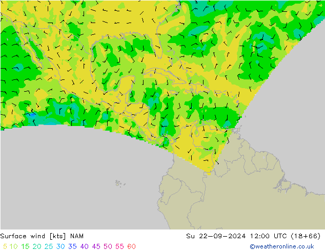 Surface wind NAM Su 22.09.2024 12 UTC