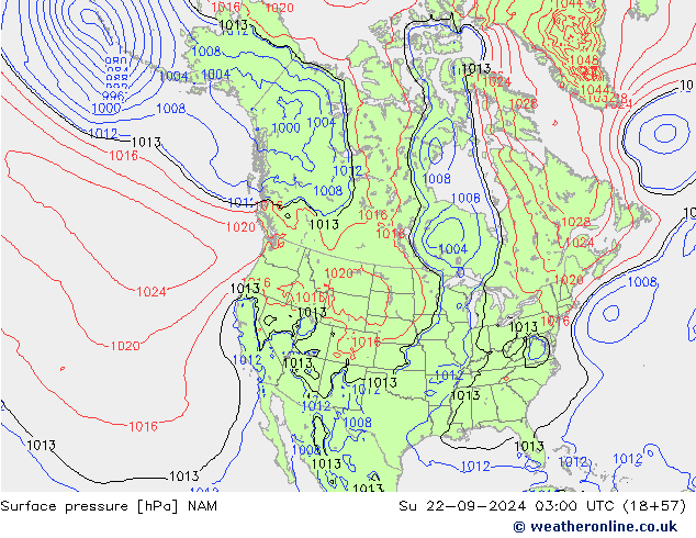 Luchtdruk (Grond) NAM zo 22.09.2024 03 UTC