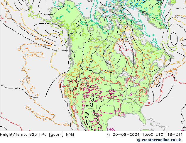 Height/Temp. 925 hPa NAM Pá 20.09.2024 15 UTC