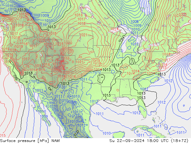 Atmosférický tlak NAM Ne 22.09.2024 18 UTC