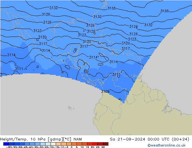 Height/Temp. 10 hPa NAM Sa 21.09.2024 00 UTC