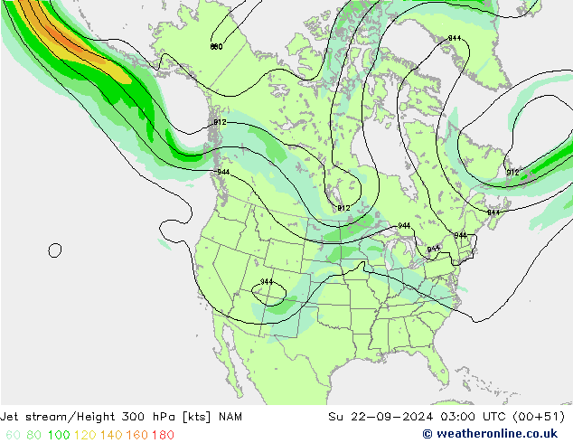 Jet stream/Height 300 hPa NAM Ne 22.09.2024 03 UTC