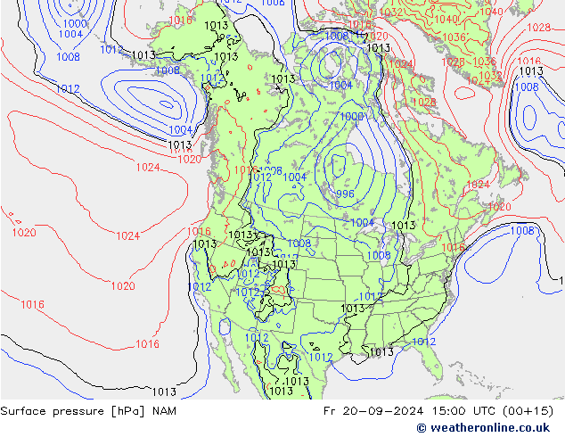 Atmosférický tlak NAM Pá 20.09.2024 15 UTC