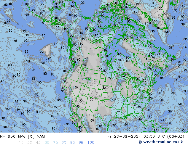 RH 950 гПа NAM пт 20.09.2024 03 UTC