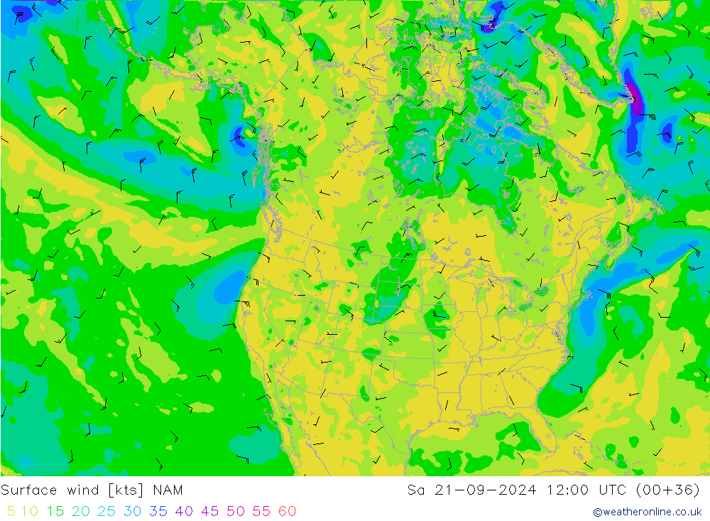 Surface wind NAM Sa 21.09.2024 12 UTC