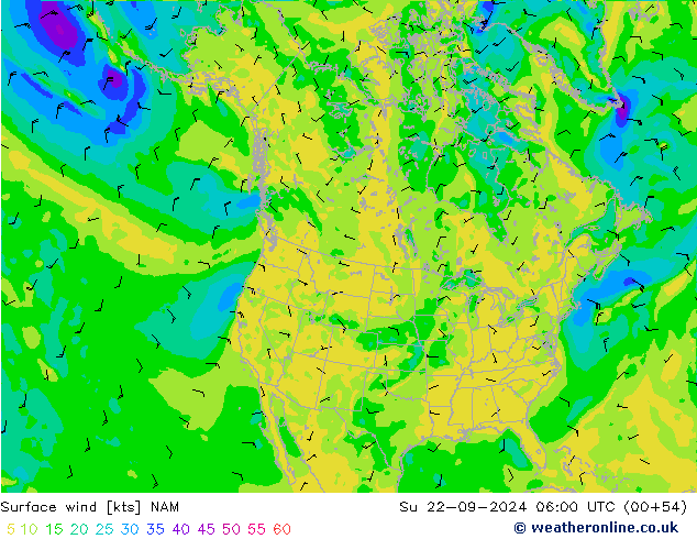 Vent 10 m NAM dim 22.09.2024 06 UTC