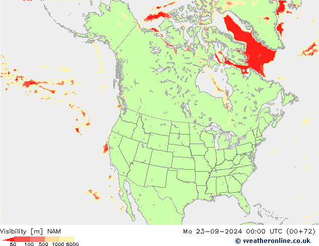 Sichtweite NAM Mo 23.09.2024 00 UTC